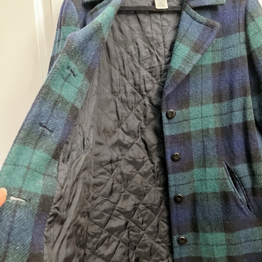 GAP Wool Blend Plaid Peacoat- Size: M - Picture 4 of 5